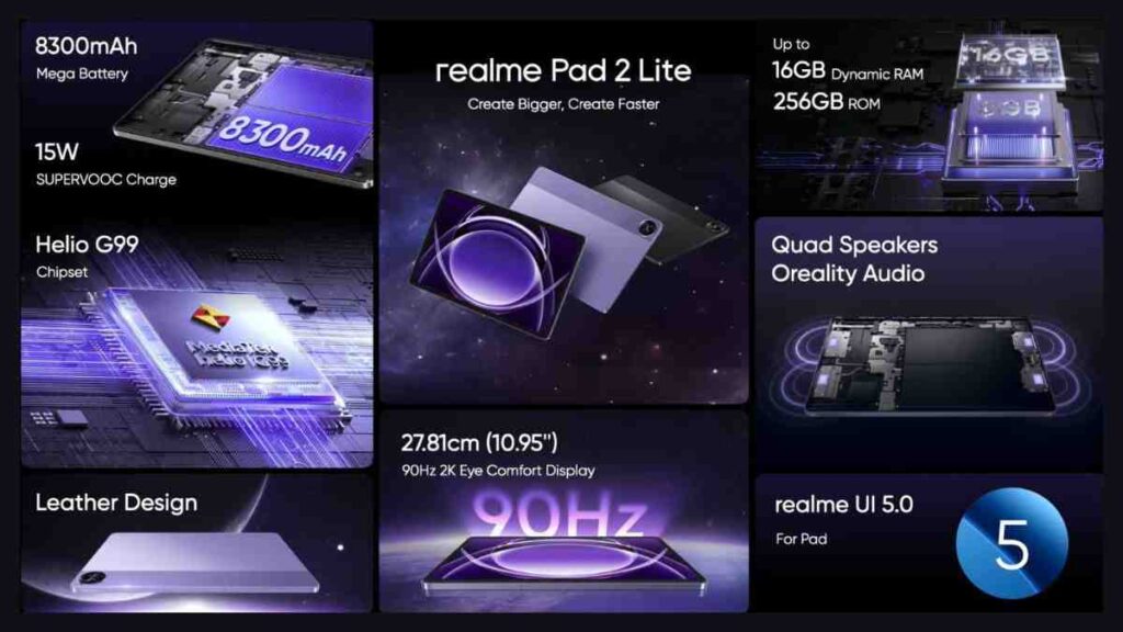 Realme Pad 2 Lite Tablet Specifications and Features